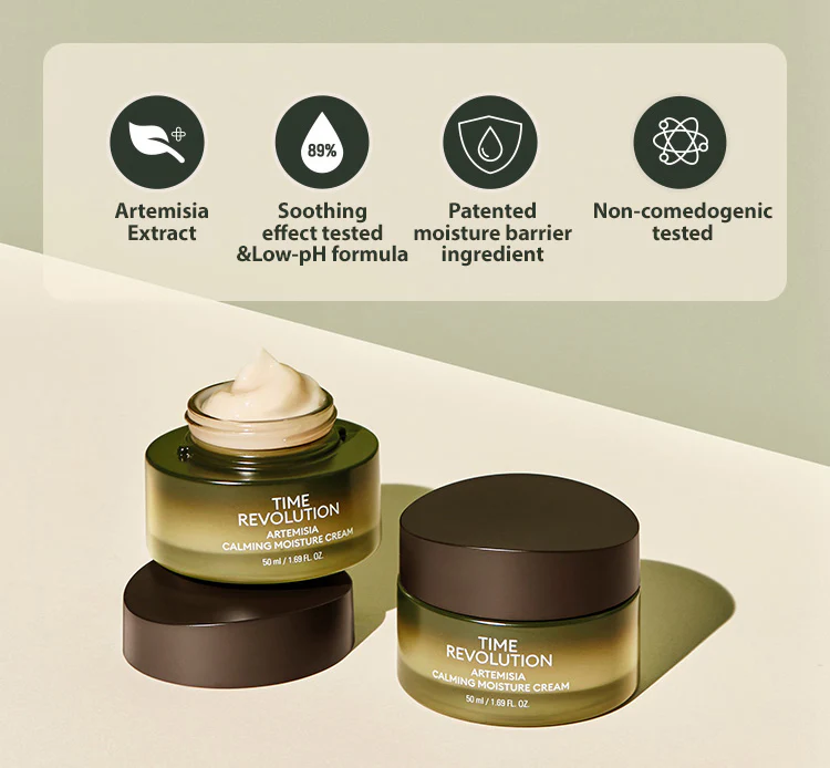 Missha Time Revolution Artemisia Calming Moisture Cream - Image 3