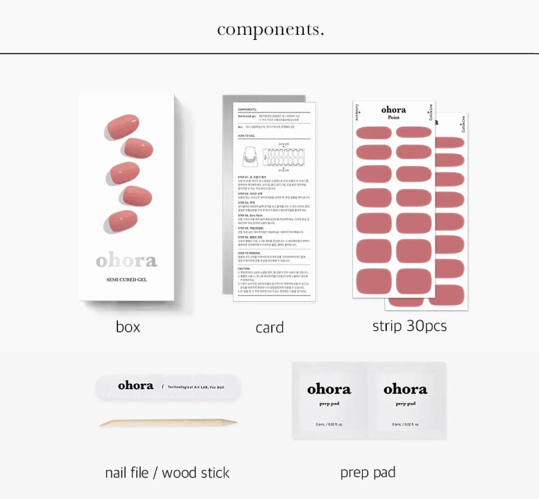 ohora Semi Cured Gel Nail Strips N Ash Pink - Image 3