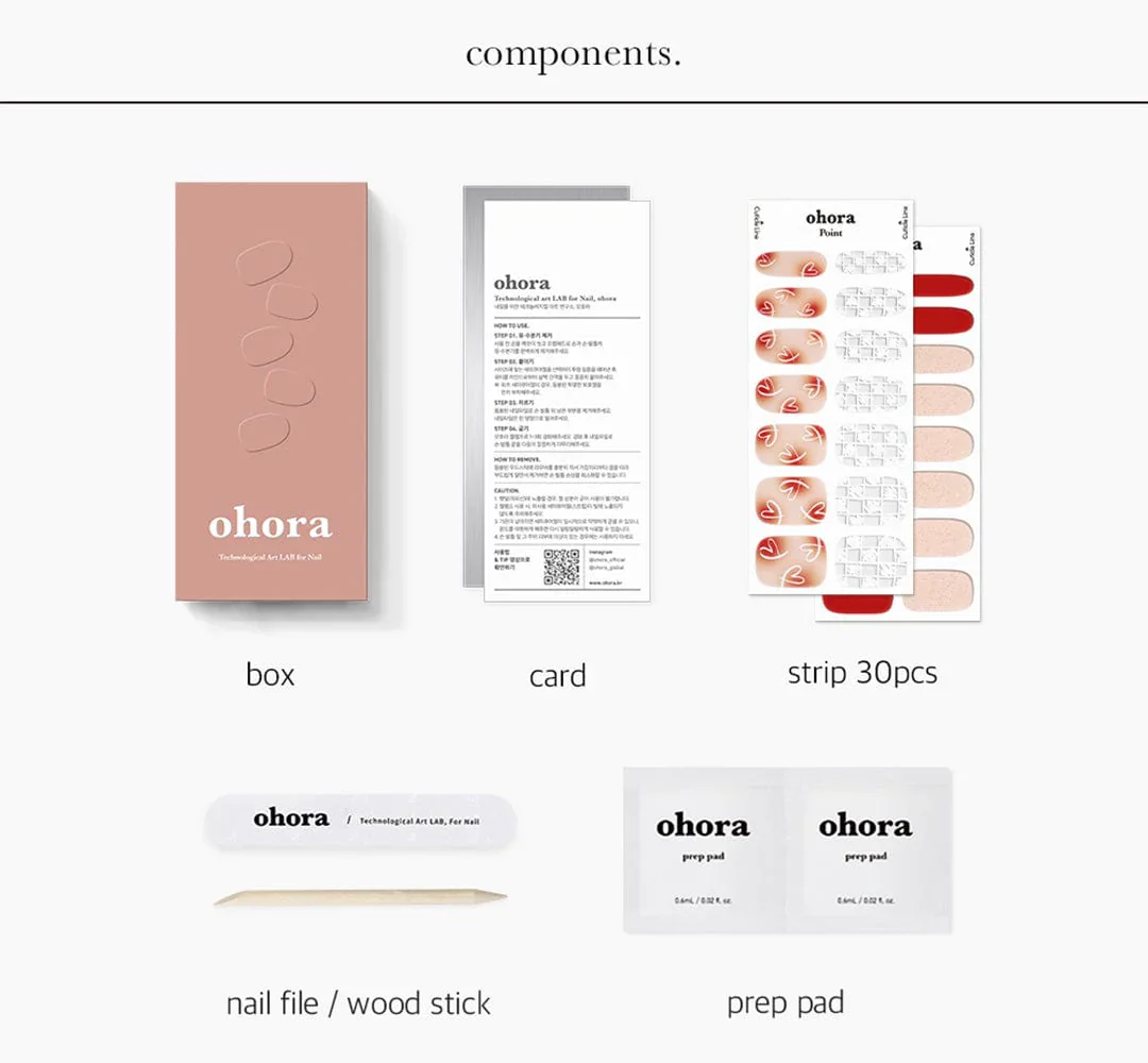 ohora Semi Cured Gel Nail Strips N Love-sign - Image 4